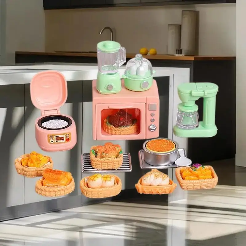 Tout nouvel ensemble de nourriture pour maison de poupée – Faire semblant de pain et cuiseur à riz au four électronique à l'échelle 1/12
