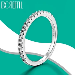 DOTEFFIL 925 Sterling Silver White Gold Round Excellent Cut Moissanite Ring D VVS1 With GRA for Girls Cocktail Women Jewelry
