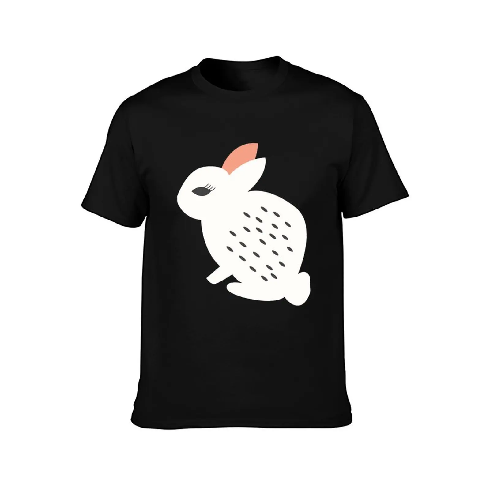 Rabbits and flowers 007 T-Shirt Worker Basic Short Sleeve Tee