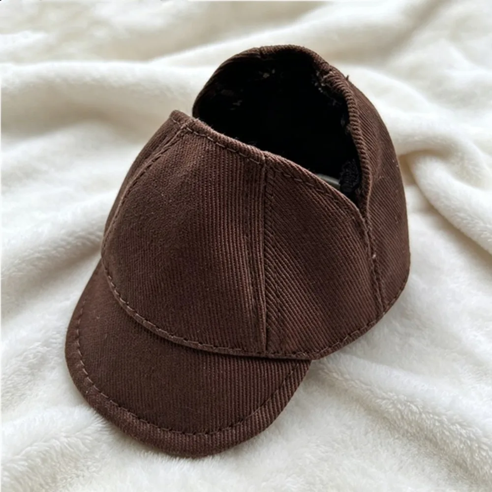 Vintage Corduroy Short Brim Duckbill Doll Hat For 15cm Labubu Multi-color Simple Casual Daily Inner Layering Doll Bottom Outfit