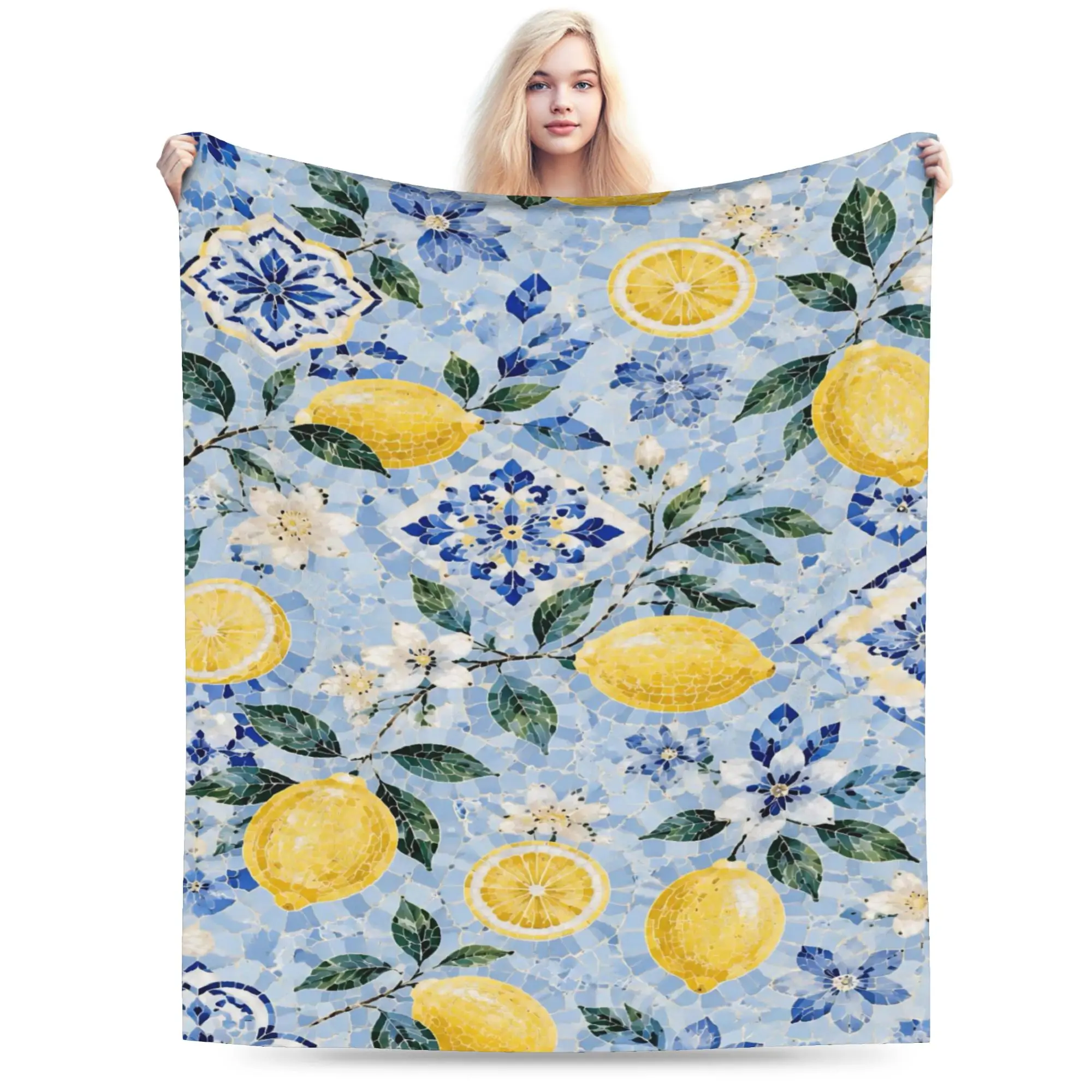 Relax Lemon Sicily Rectangle Blanket Merch Bed Decorative  Throw Blanket Ultra-Soft Flannel for Couch