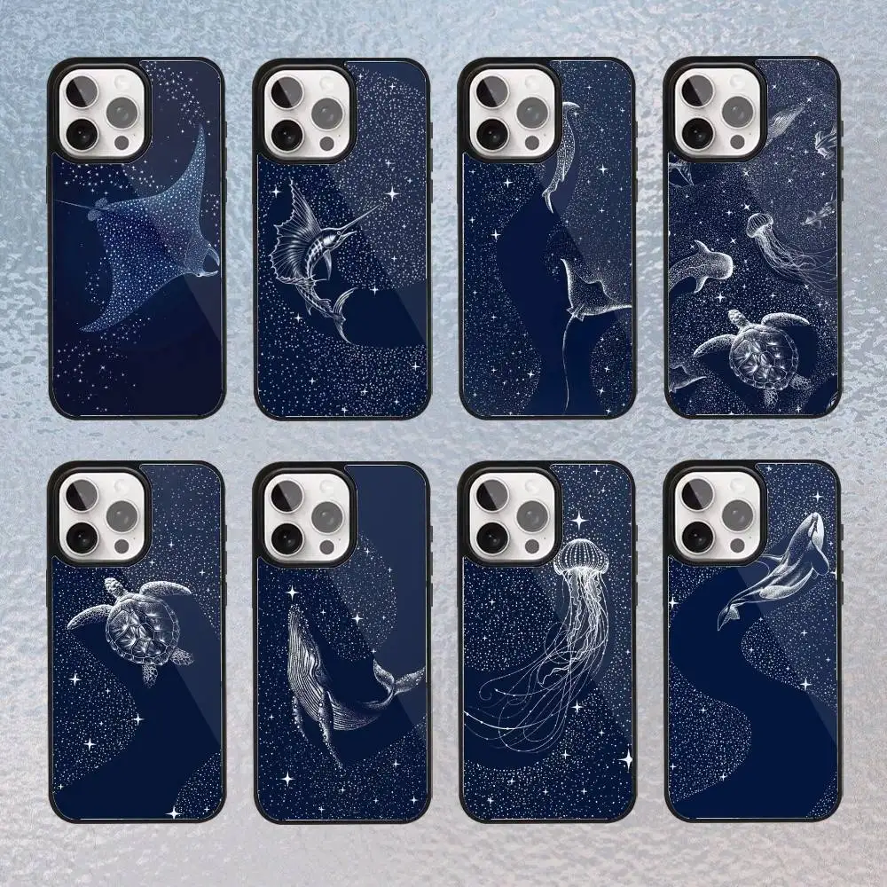

Ocean Sea Animal Manta Ray Phone Case For iPhone17,16,15,14,13,12,11 Plus,Pro Max Magnetic Magsafe Wireless Charging