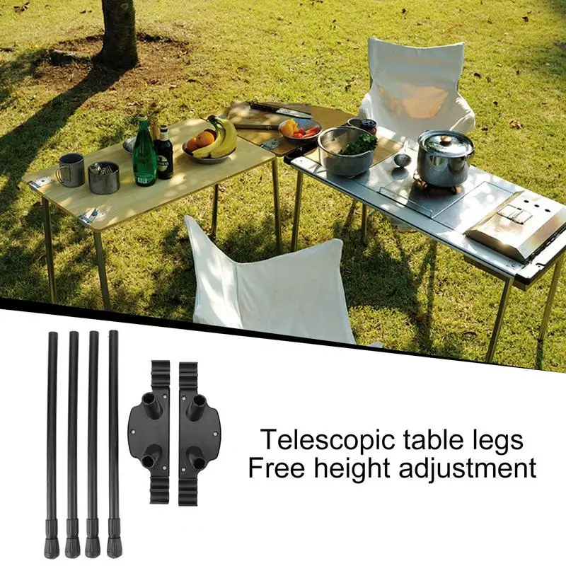 Metal Table Legs Steel Camping Table Legs Furniture Legs Heavy Duty Adjustable Folding Dining Table Legs For Bench Folding