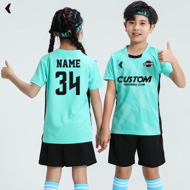 

Wholesale Custom Teams Logo Youth Football Uniform Boys Soccer Wear 100% Polyester Oem Soccer Uniform Kids Football Jersey 2332