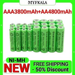 1,2 V AA 4800 mAh oplaadbare NI-MH-batterijen + 1,2 V AAA 3800 mAh oplaadbare batterij NI-MH-batterij