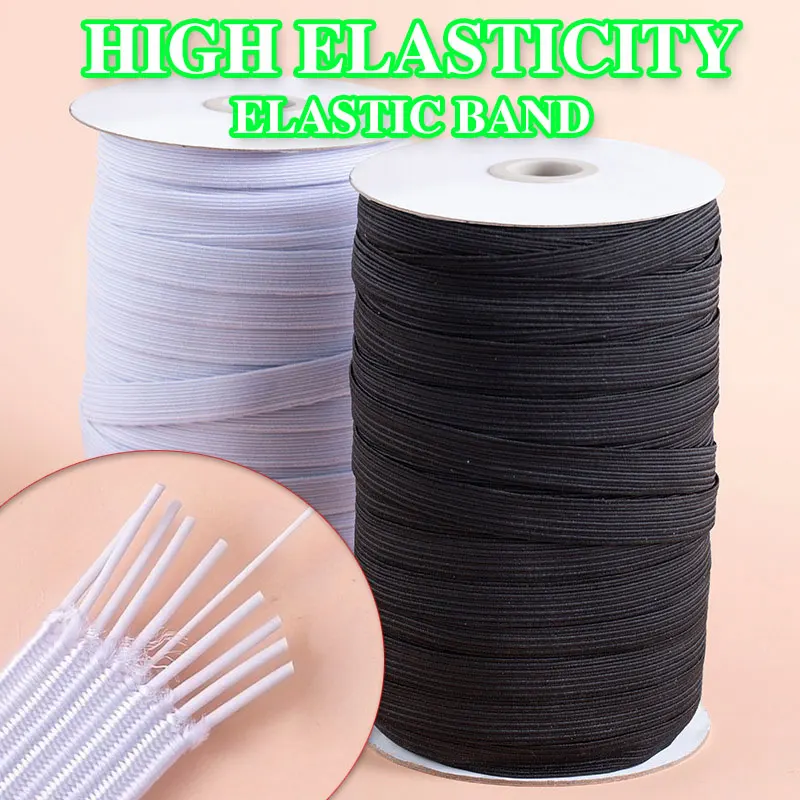 

100/200Yards Elastic Bands Durable Soft High Elasticity Stretch Elastic Bands Cord for DIY Crafts Sewing Waistbands Pants