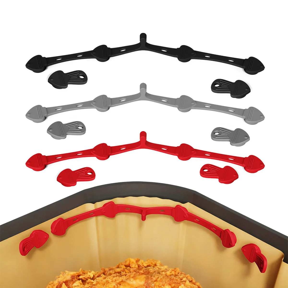 New Air Fryer Magnet Silicone Buckle for Holding Down Air Fryer Parchment Paper Lock Disposable Liners Prevent Paper to Burn