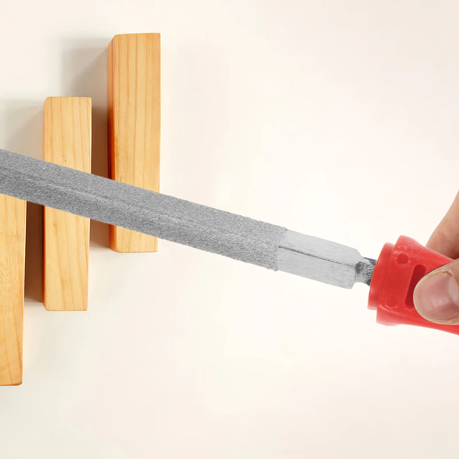 Driehoek houtbewerking met ergonomische handgreep Draagbare platte vijl voor houtbewerking Voor efficiënt polijsten Trimmen Draagbare platte vijl