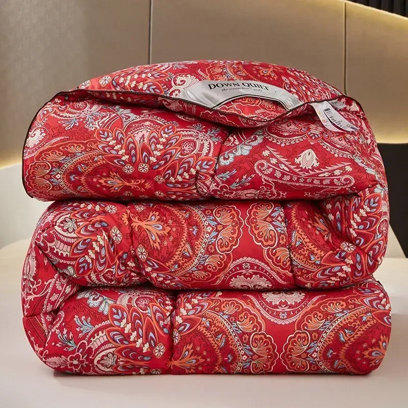 Thickened Winter Quilts Cold Resistant and Warm Feather Silk Quilt for Spring Autumn Duvet Close Fitting Super Fluffy Dormitory