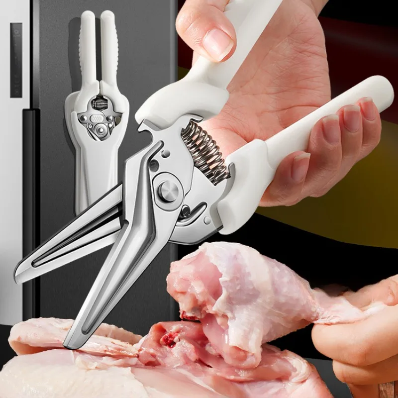 BAKULI Kitchen Scissors Chicken Bone Scissors Household Cutting Chicken, Duck and Goose Bones Special Large Food Scissors WY9195