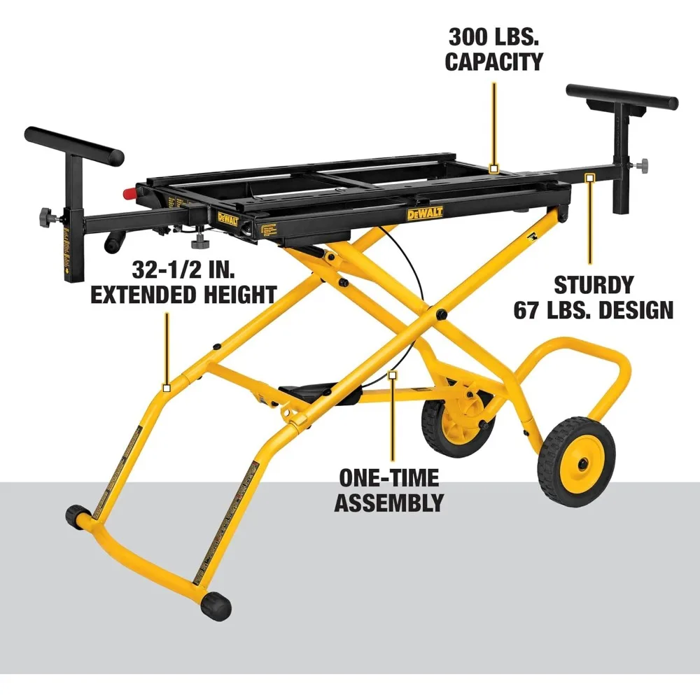 Miter Saw Stand With Wheels (DWX726), Yellow