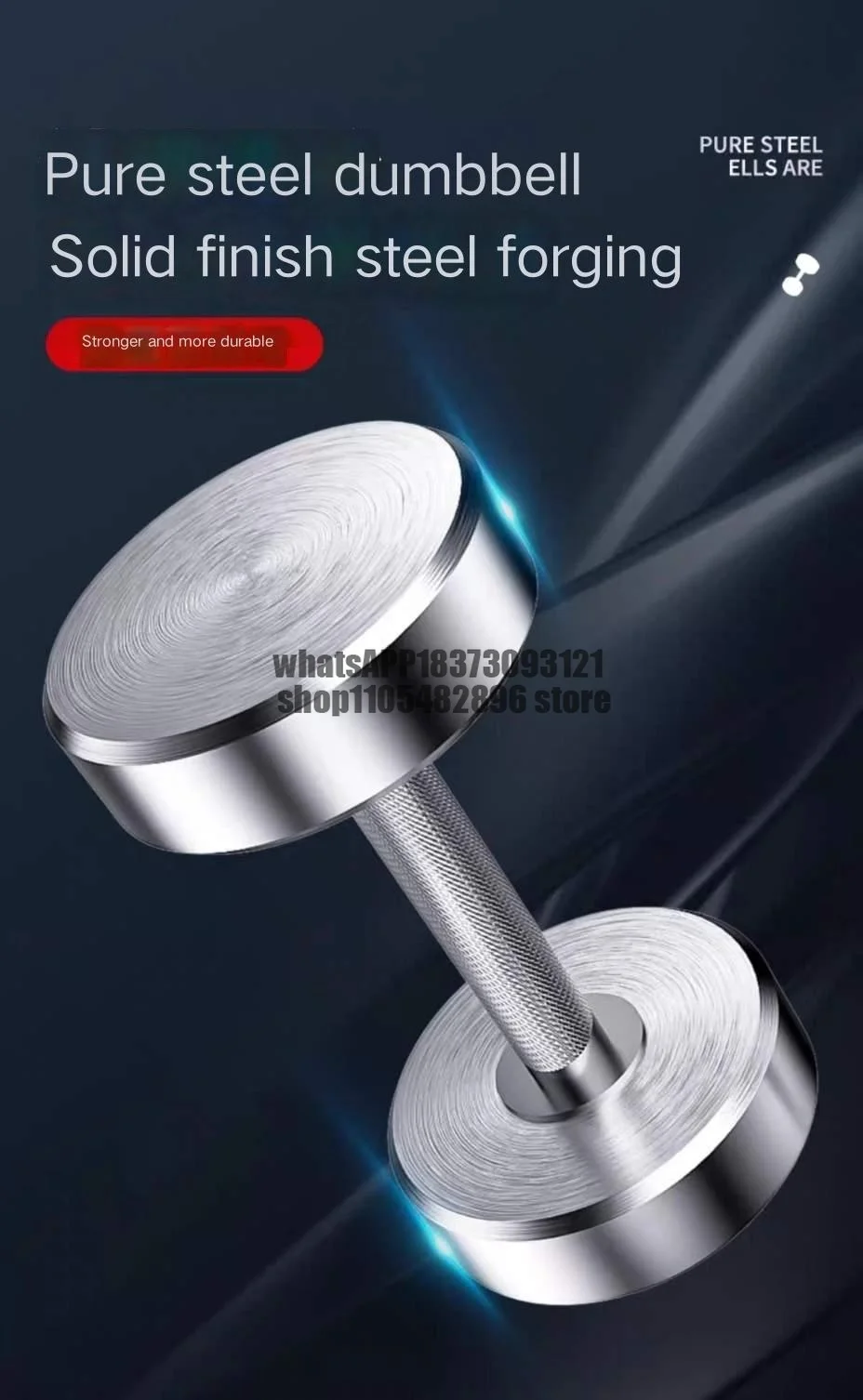 Fixed adhesive dumbbell full set combination men's fitness home commercial equipment pure steel complete set of professional