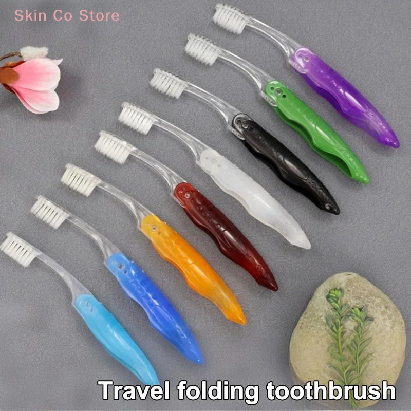[CO]Disposable Folding Toothbrush Multi Color Size Portable Toothbrush Travel Collapsable Brush For Trip Daily Use Women Men[CO]