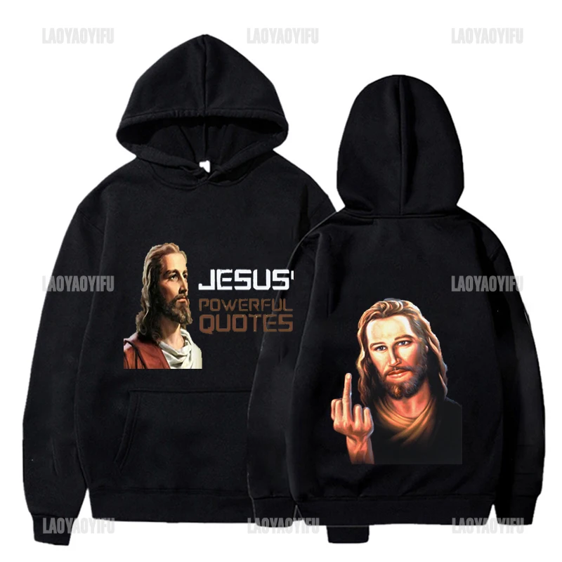 Casual New Arrival Unique Harajuku  Sale Streetwear Vintage  Jesus God Loves Your Hoodie Portrait Unisex Loose Hot 