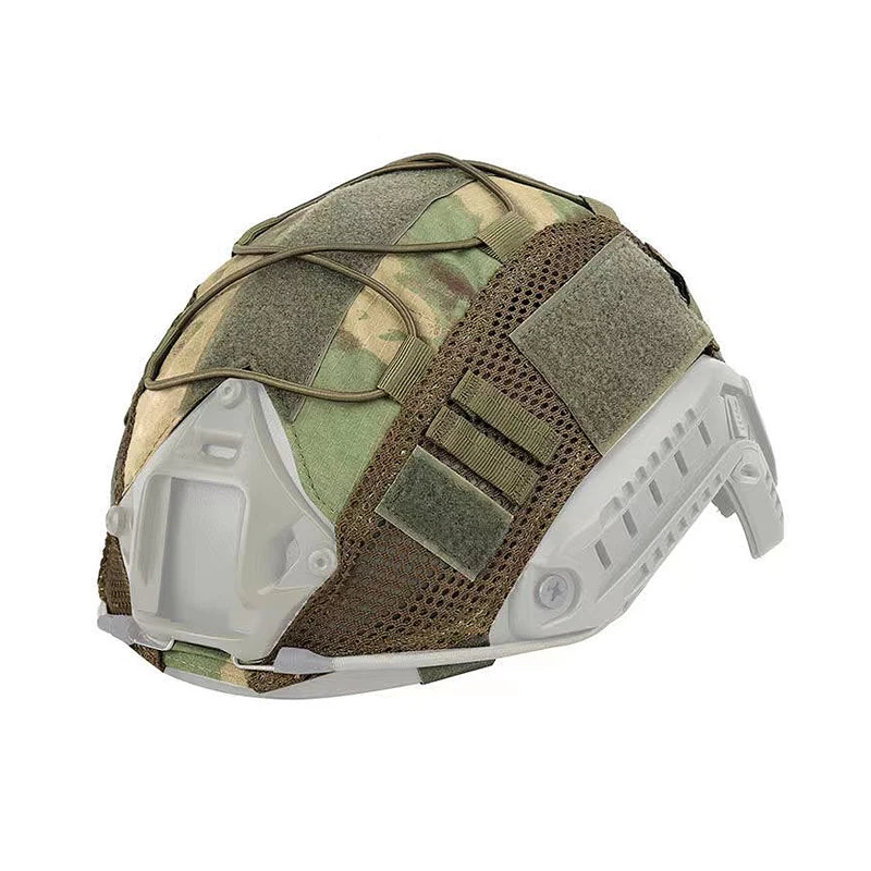 Taktische Helmabdeckung Camo FAST Airsoft High-Cut Helmstoff Jagd- und Schießhelm-Zubehör mit Elastikkordel