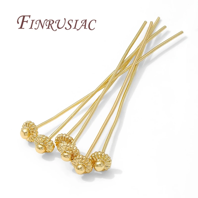 10/20Pcs/Lot 18K Gold-plated Pins For Jewelry Making Supplies,Brass Flowers Pins For Earrings Accessories,DIY Jewelry Findings