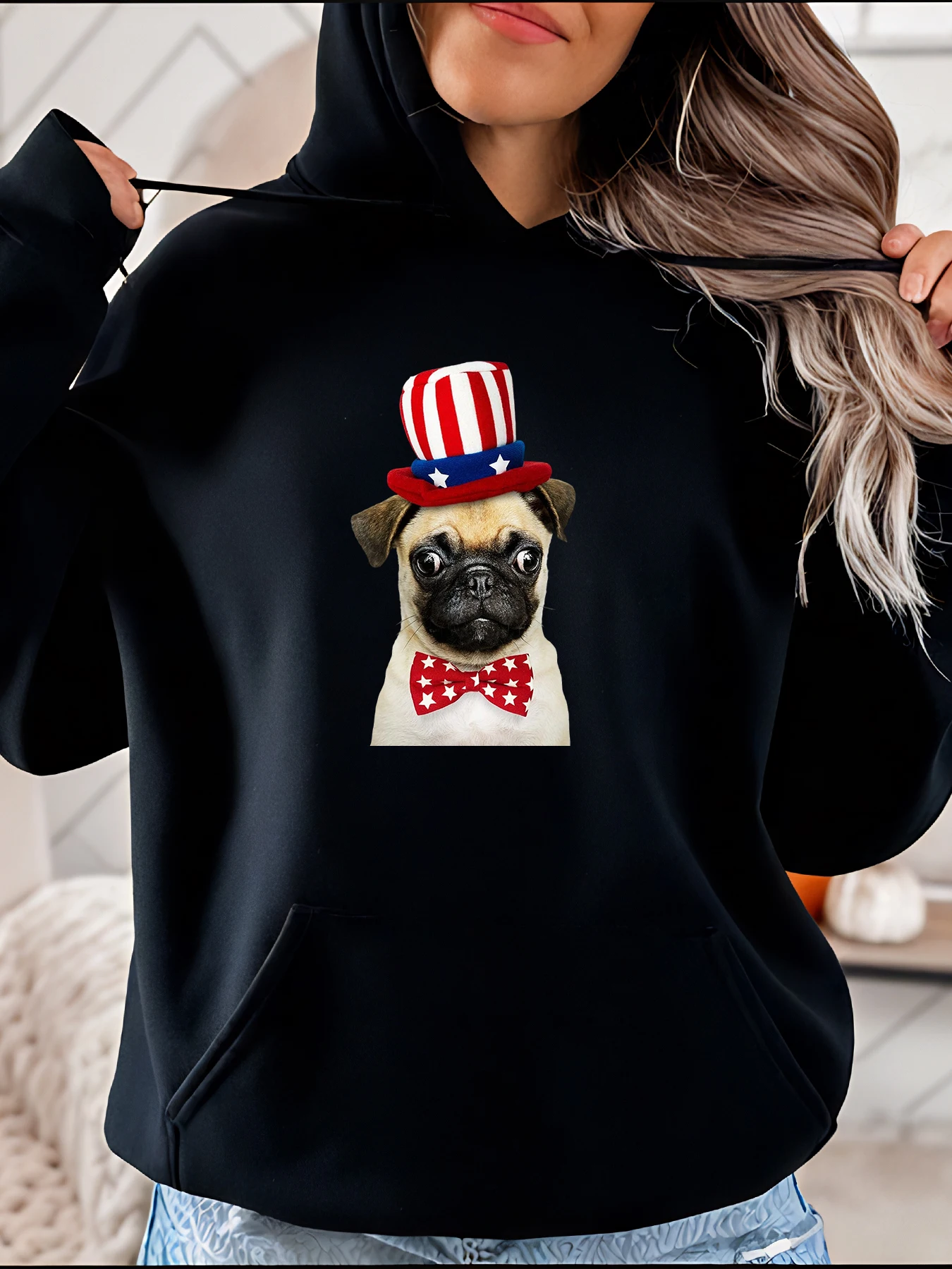 

Толстовка с капюшоном в стиле патриотической шляпы с принтом американского флага, унисекс, повседневная толстовка для мужчин и женщин 280