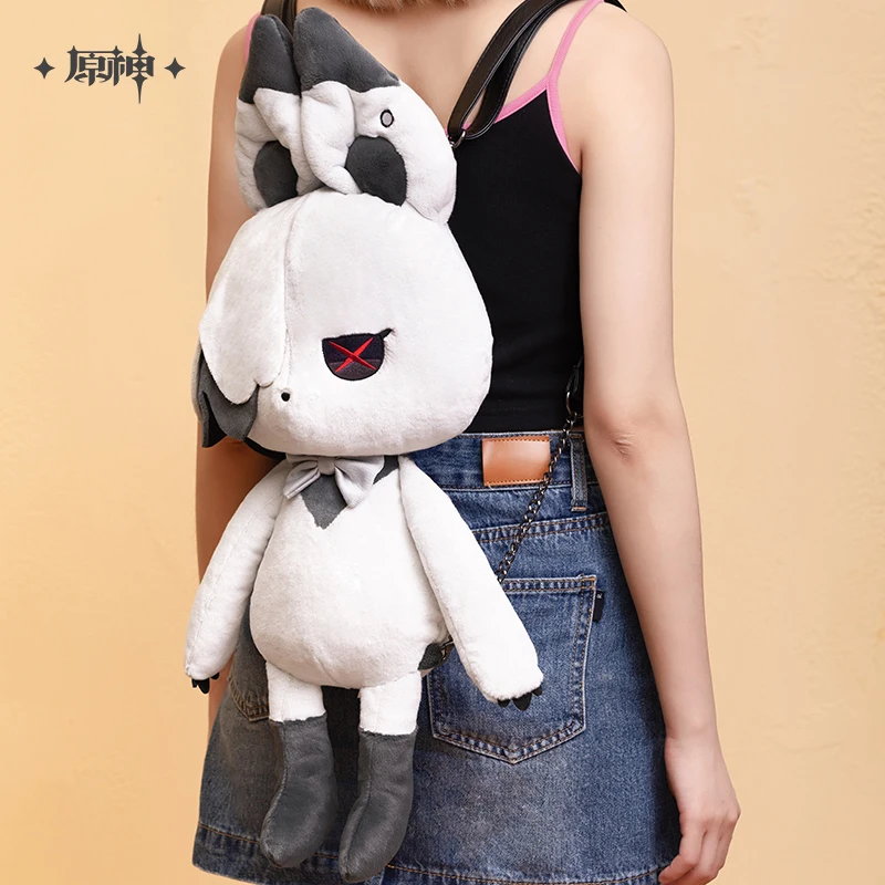 

Genuine Genshin Impact Emberfire Cosplay Fireplace House Rabbit Plush Backpack Arlecchino Stuffed Cute Bag Peruere Bag Gift