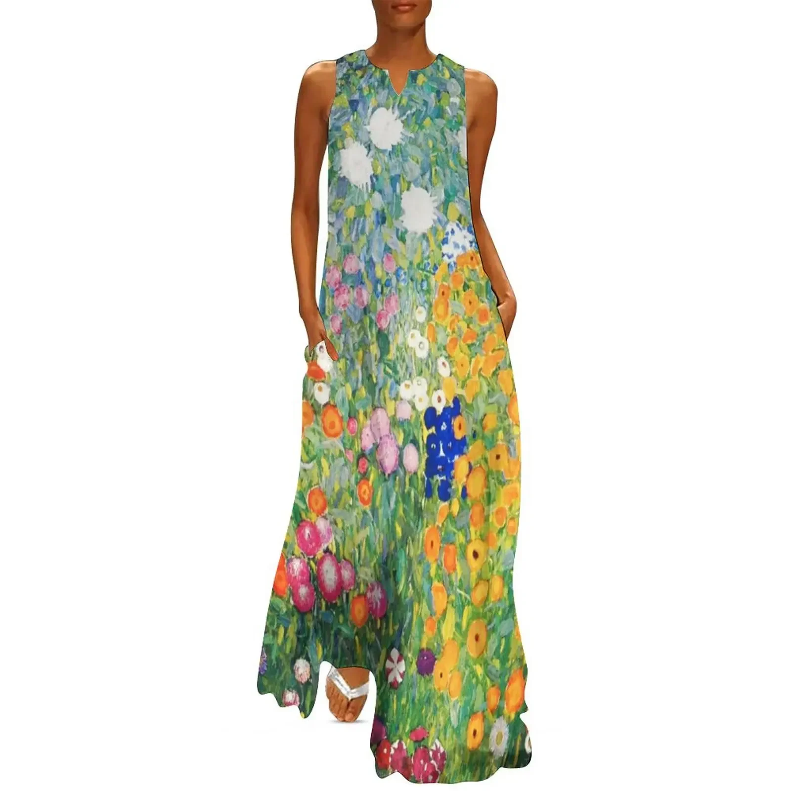 

Flower Garden by Gustav Klimt Long Dress women's clothing summer 2025 novelties beach outfits for women Beachwear Dress