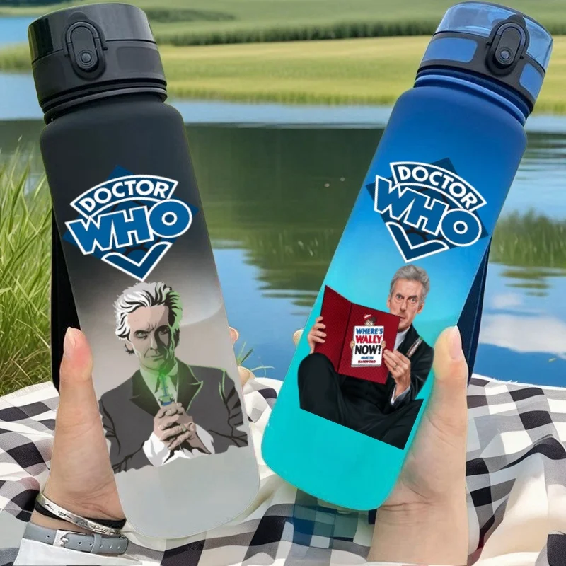 650ML Doctor Who  Anime Characters Water Cup Portable Children's  Outdoor  Large Capacity Plastic Antidrip Water Bottle