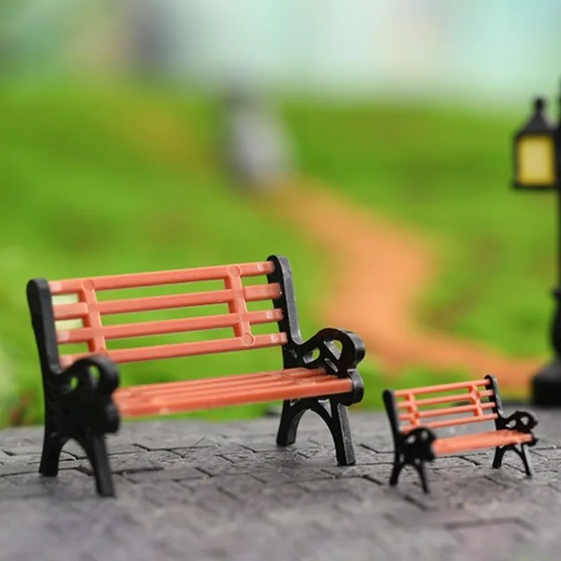 1 pz panca in miniatura sgabelli micro paesaggi sedia in resina artigianato piante grasse bonsai casa delle bambole sedia da parco figurine decorazioni per la casa