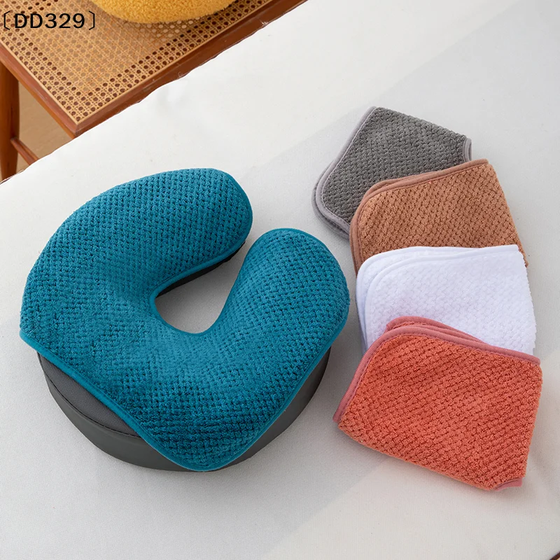 Coral Fleece Head Pad Towels U-Shaped Facial Pillow Covers Thickened Headrest Cushion Facial Care Beauty Massage Supplies〔DD329〕