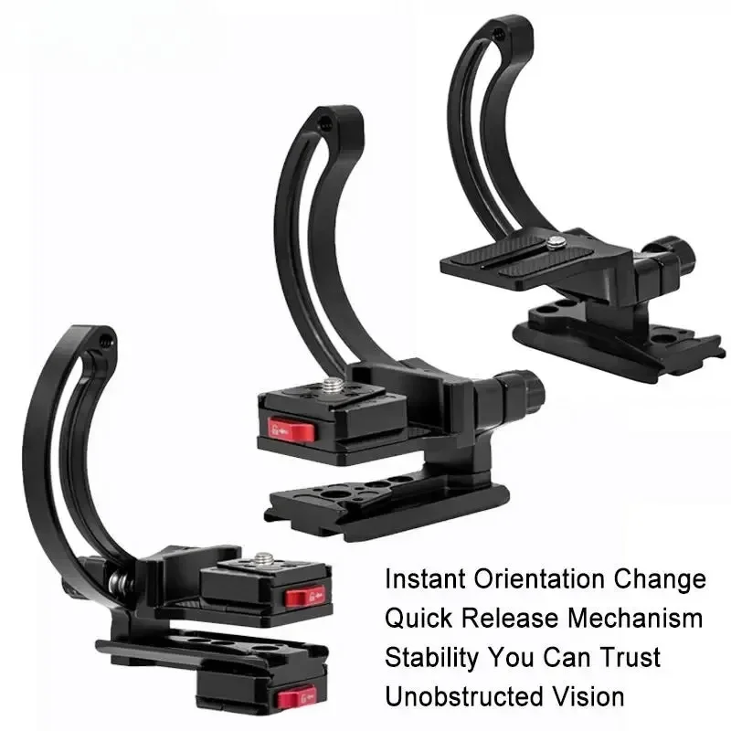 New DSLR Camera Lens Support Bracket Semi-circular Ring Horizontal Vertical Quick Switch Mount for Canon Nikon Tripod Stabilizer