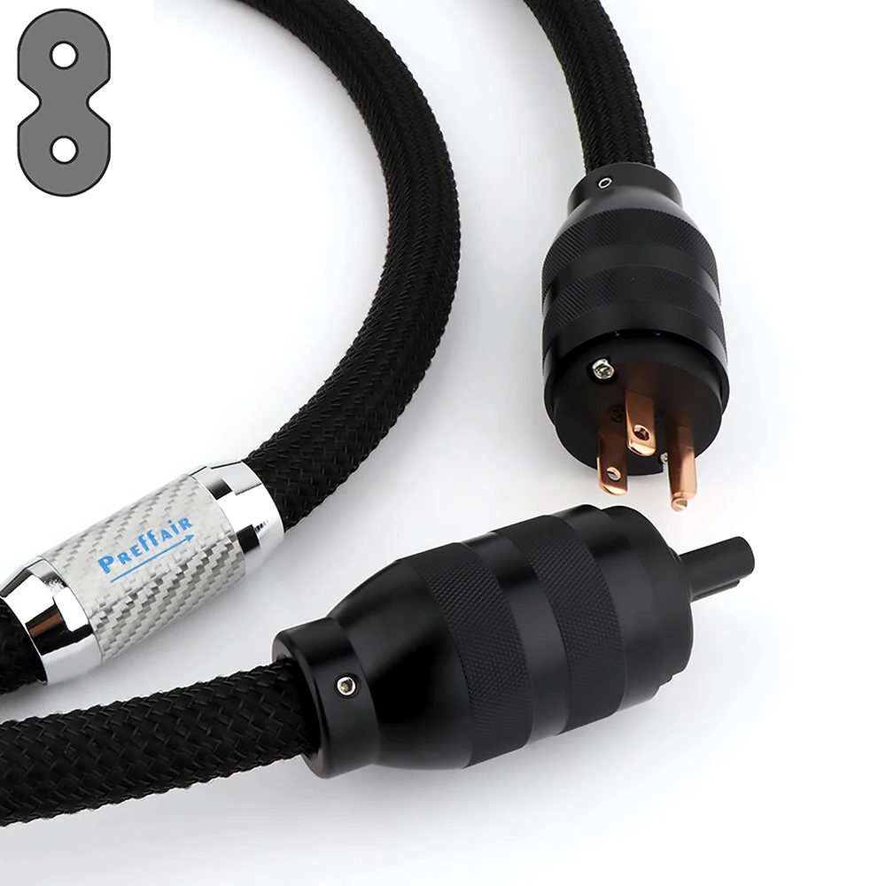 1 قطعة C7 عالية الدقة الشكل 8 IEC Hi End OFC سلك طاقة الصوت ، سلك التيار المتردد الأمريكي مع قابس طاقة نحاسي أحمر نقي (3.3FT/C7)