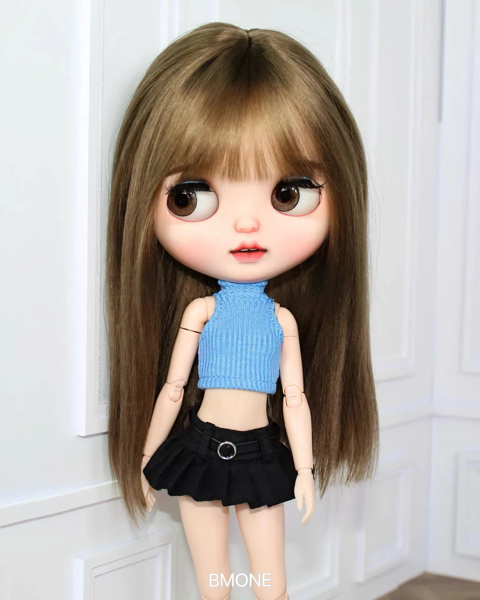 30cm bjd fr supermodelo boneca roupas moda simples gola alta malha sem mangas topo para 1/6 boneca xinyi spice girl vestir-se