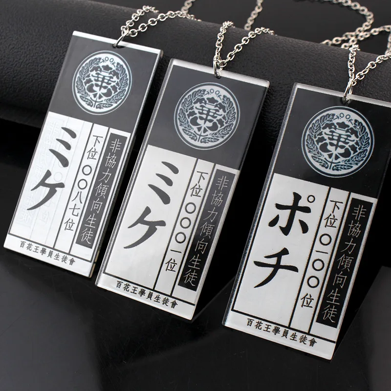 Anime Kakegurui Yumeko Jabami Cosplay Accessories Acrylic Necklace Pendant
