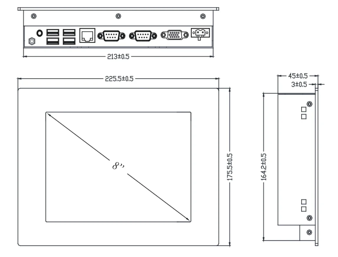 2025Custom OEM TPC-8080E Industrial 8 Inch XGA TFT LCD Resistive Touch Screen Panel PC