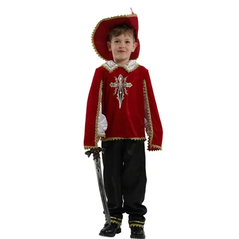 Disfraces medievales de mosquetero para niños, disfraz de caballero guerrero romano griego, disfraz de Halloween, Carnaval, Purim, vestido elegante