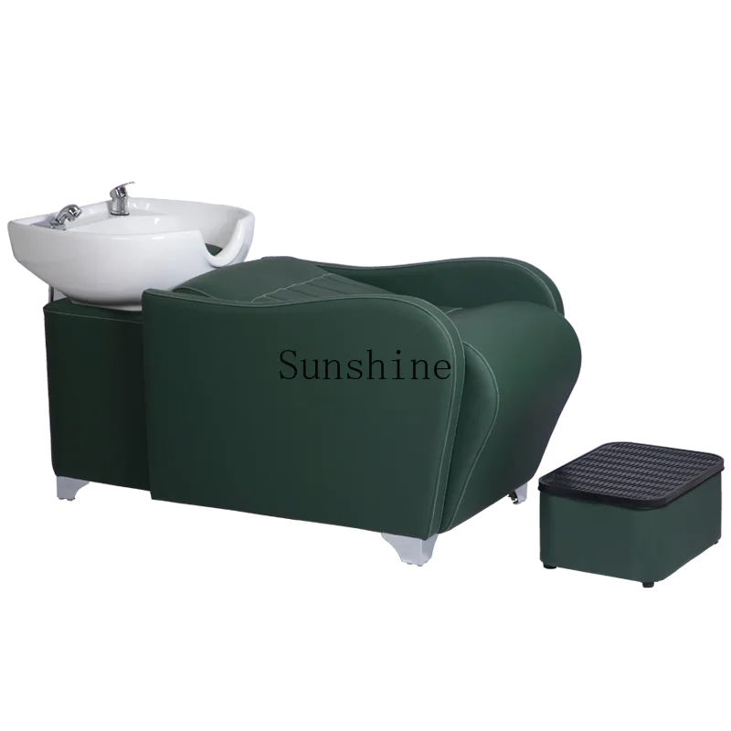 New punch half-lying ceramic basin hair salon shampoo bed special simple and modern