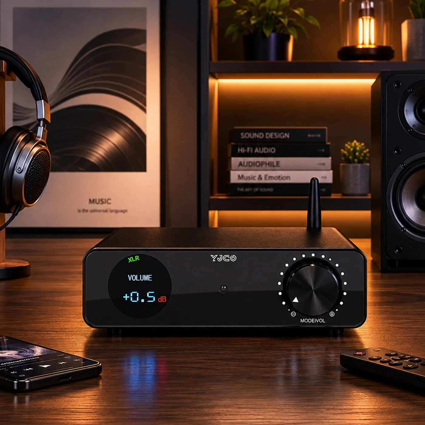 YJCO Audiophile HiFi Digital Amplifier TPA3255 300W×2 Bluetooth5.4 LDAC USB XLR RCA Power Amp Remote Home Speaker Amp D325Q