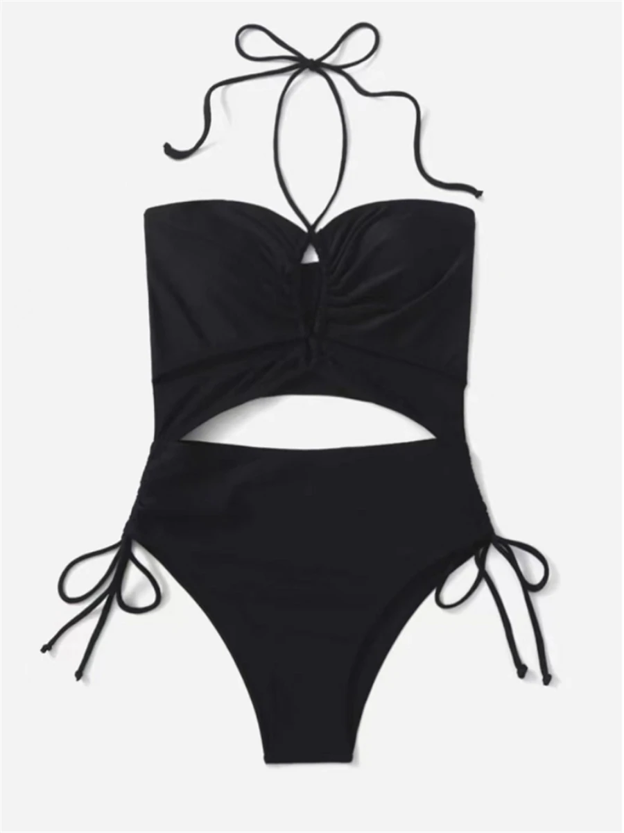 2023 Halter criss Swimsuit One Piece kobiety stałe pływanie stroje kąpielowe kobiet wyścielane body String strój kąpielowy Summer Beach Wear