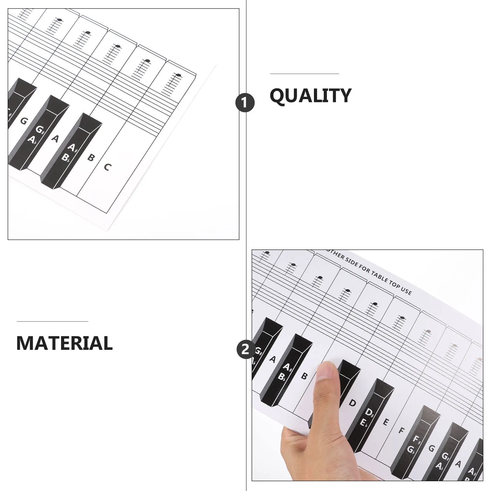 

Piano Keyboard Paper 88 Keys Practice Chart Finger Simulation Piano Keyboard Guide Paper Dustproof Anti Ink