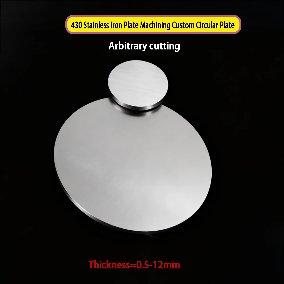 

Thickness=0.5-12mm 430 Stainless Iron Plate Machining Custom Circular Plate Gasket Ring Thin Disc Thick Cake Laser Cutting