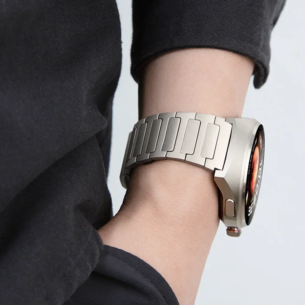 Pulseira de titânio de luxo para huawei gt4 gt5 pro 46mm relógio 4 pro magnético 22mm banda de metal para amazfit equilíbrio oneplus 3 2r pulseira