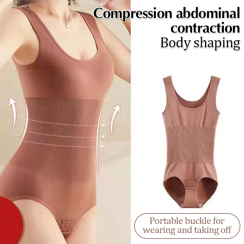 Large Size One Piece Body Shapewear Bodysuit Waist Trainer Women’s Corset Seamless Abdomen Pant Crotch Buckle Slimming Underwear