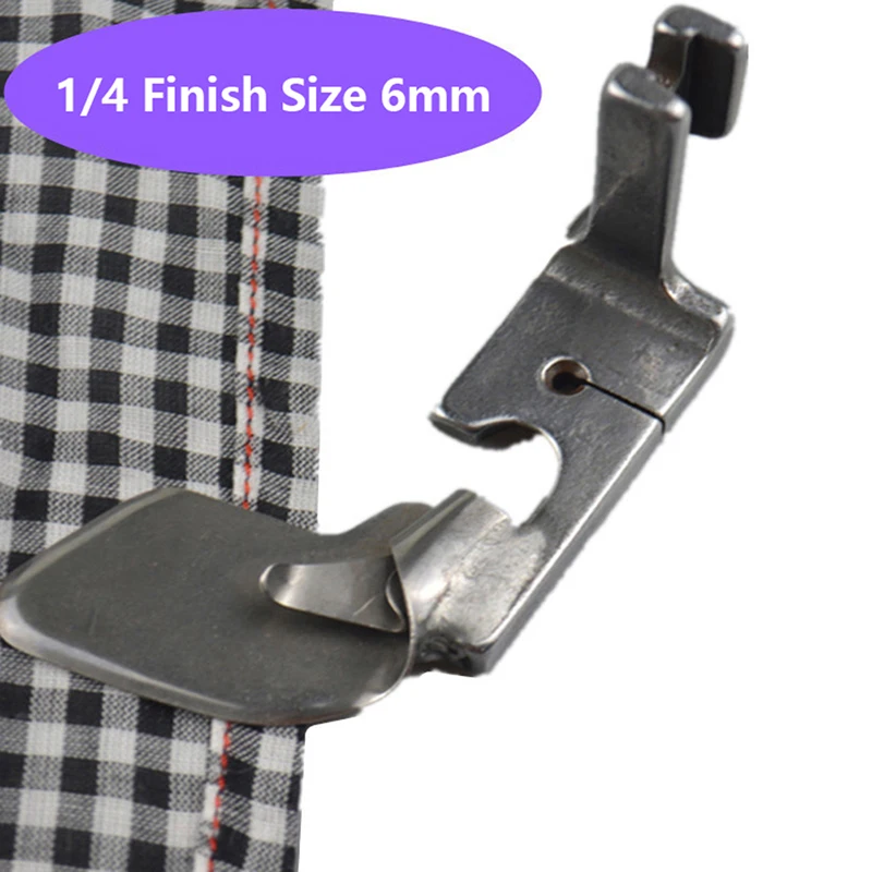 Industrial 1-Needle Lockstitch Curved Hemming Presser Foot Fit Sewing Machine Silk Chiffon Skirt Arc Hem 1/8 3/16 1/4 5/16 3/8