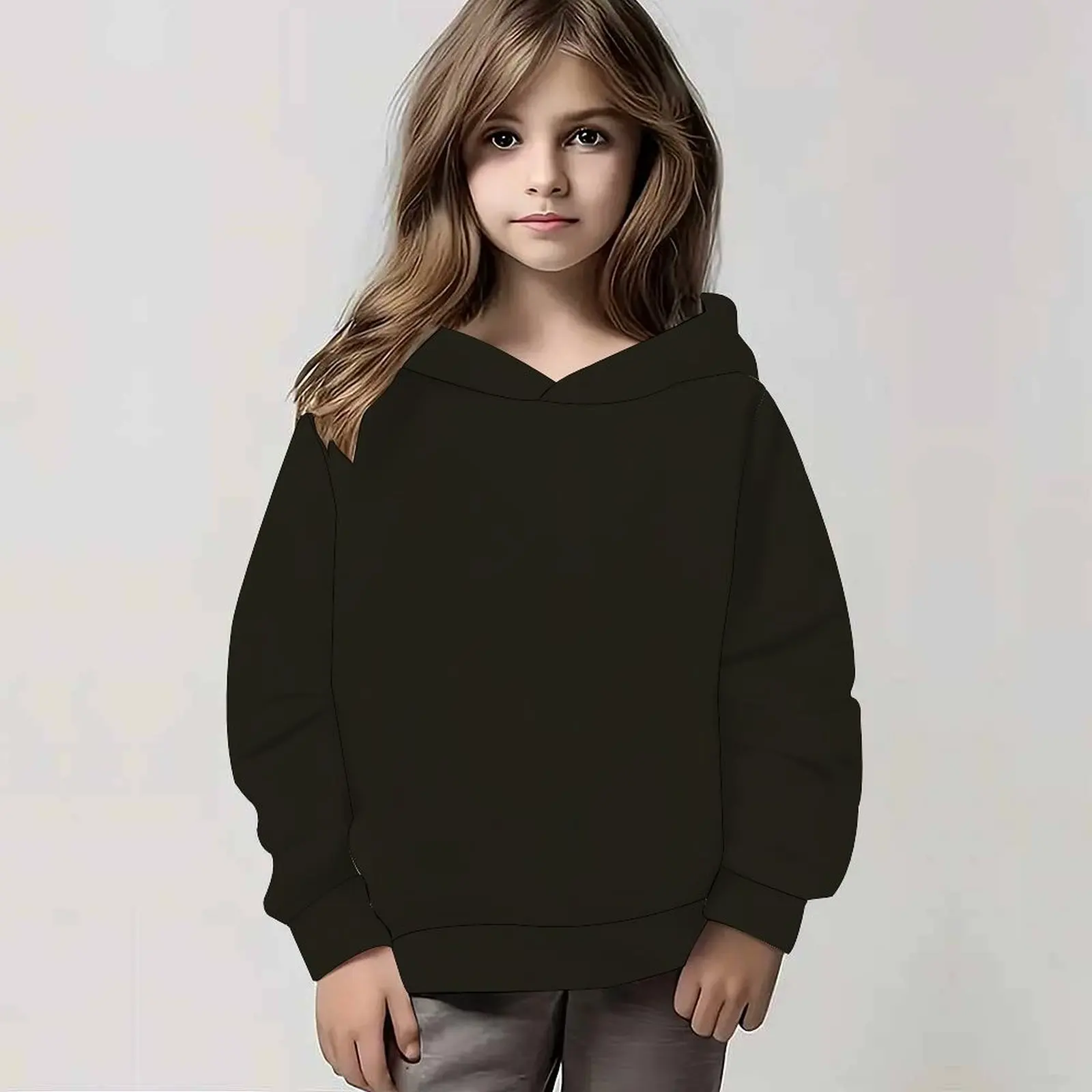 Fashion Trend Kids Hoodie for Girls, Adorable Print Casual Sweatshirt Suitable for Party and Daily Autumn Winter Outfits