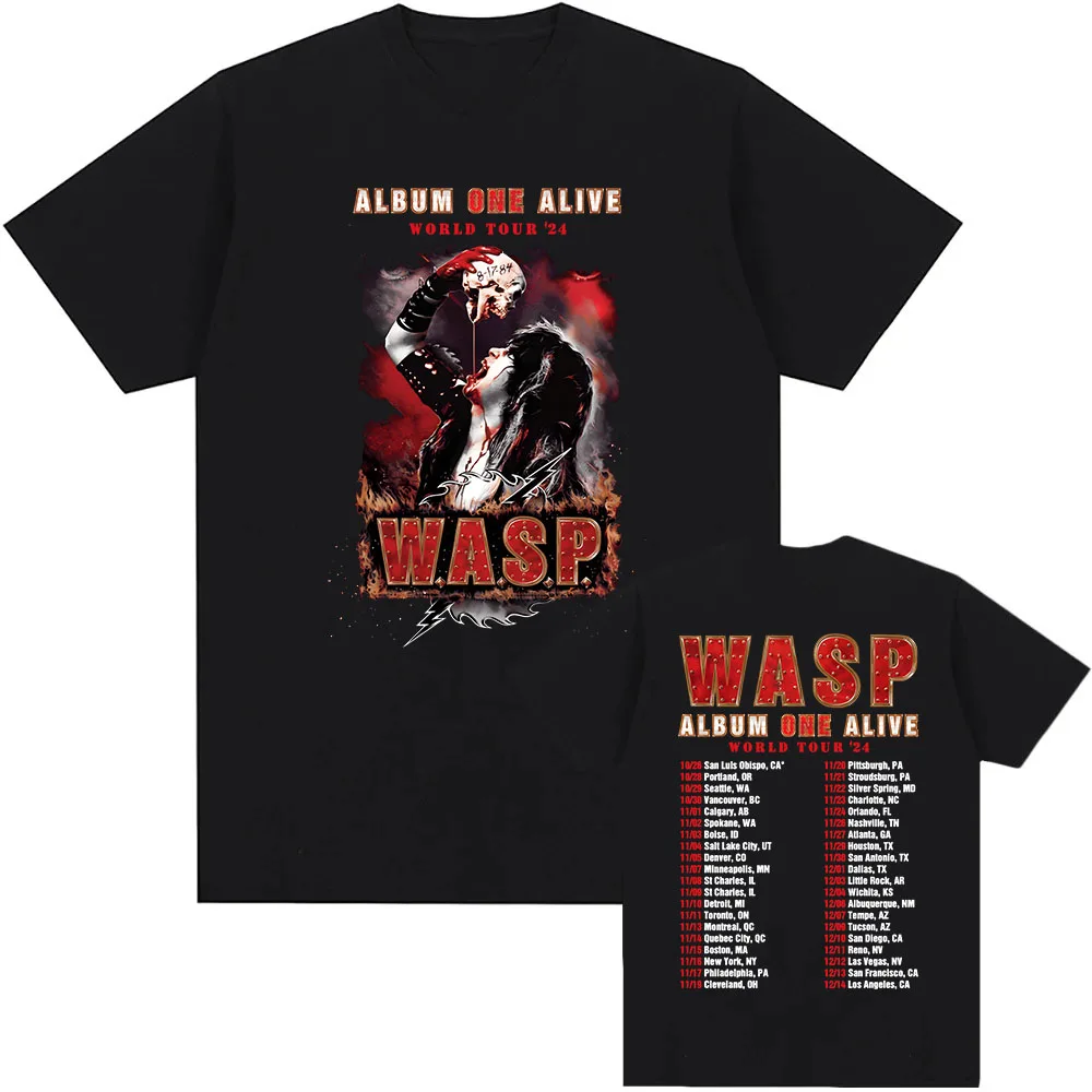 Album One Alive World Tour '24 WASP Nation Tshirts Hip Hop Fashion Mens T-shirt Camisetas Short Sleeve O-neck Unisex Streetwear