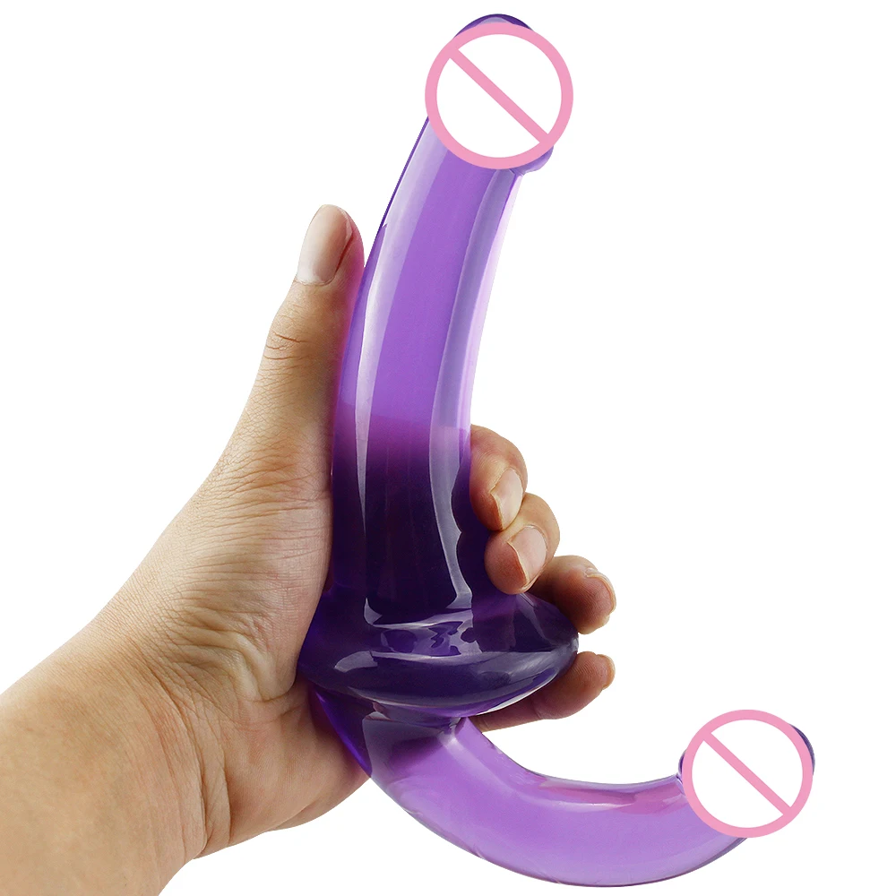 Strapon Dildo Realistic Dick Toy Sex Toys for Women Jelly Dildo Double Head Soft Silicone Vagina Anal Massager for Gay Lesbian