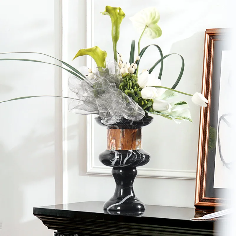 Modern marble jade vase artistic atmosphere light luxury home