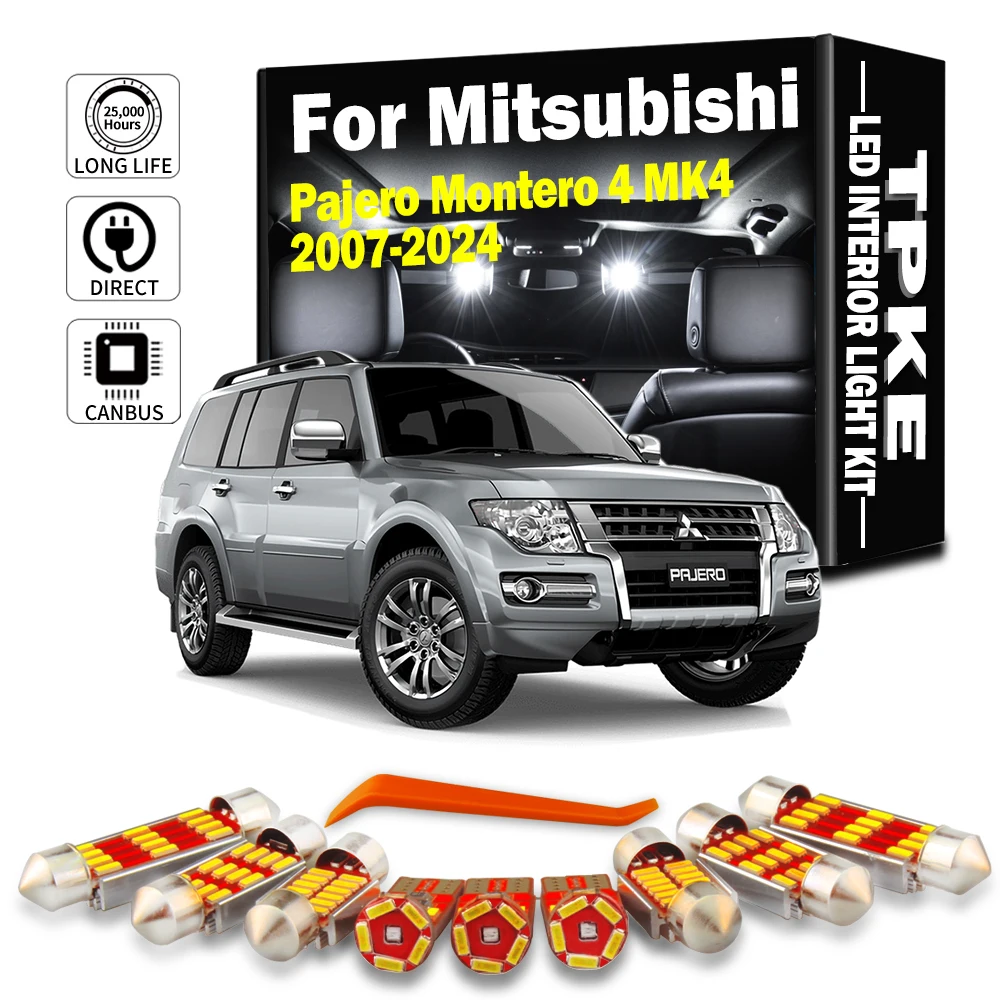 TPKE 15 Stuks LED Binnendeur Licht Kit Voor Mitsubishi Pajero Montero Shogun 4 MK4 V93 V97 V98 2007-2021 2022 2023 2024 Auto Lamp