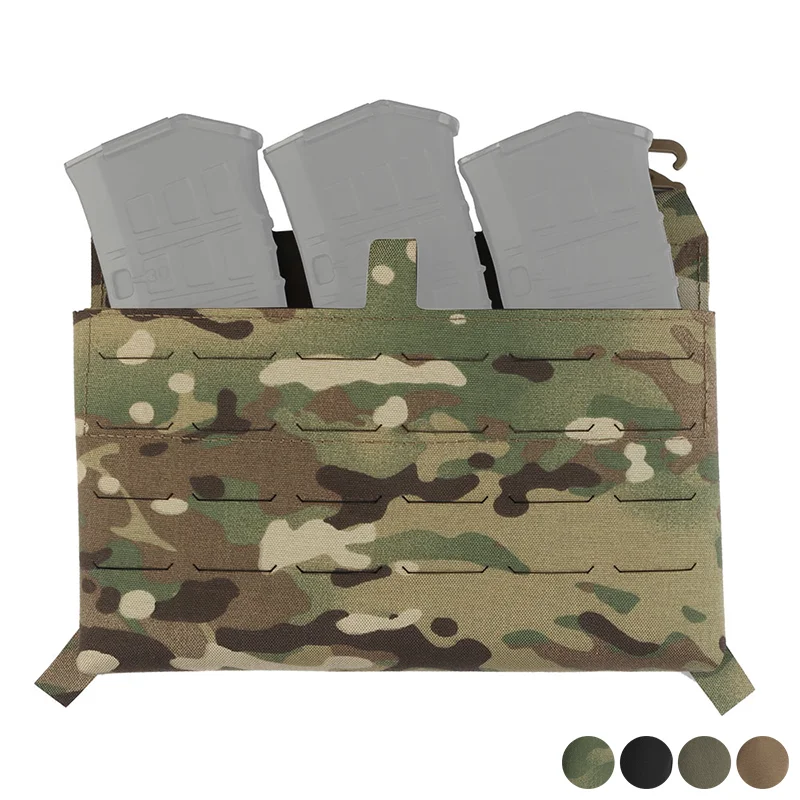 

FCPC V5 Front Flap Adapter Triple 5.56 7.62 Mag Pouch MOLLE Hook Loop Panel for Plate Carrier Chest Rig Hunting Gear