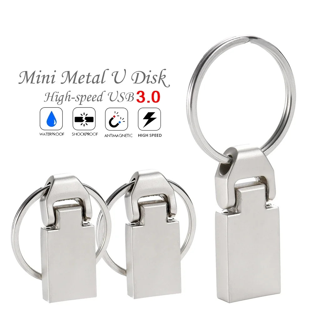 Mini Kim Loại Ổ Đĩa Flash USB 64GB 3.0 Tốc Độ Cao 100% Dung Lượng Thật Bạc Giá Rẻ Móc Khóa 32GB Tùy Chỉnh LOGO USB Pendrive 16GB