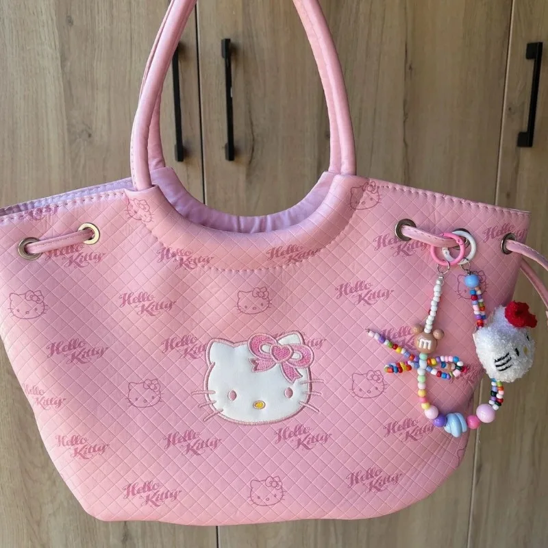 

2024sanrio Hello Kitty Handbag Large Capacity Single Shoulder Niche Versatile Cute Girl Heart Travel Girl Birthday Gift