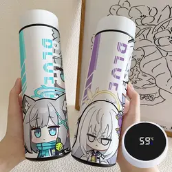Anime Blue Archive Sunaokami Shiroko Cosplay 500ML Temperature Display Thermos Cup Stainless Steel Coffee Mug Birthday Gift