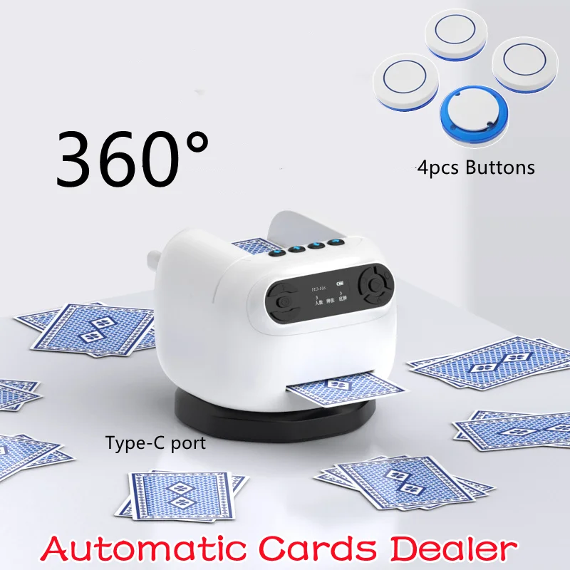 

Автоматическая машина для перемешивания карт и дилер, вращающаяся на 360 градусов электрическая машина для перемешивания карт казино, встроенная игровая игра, перезаряжаемая
